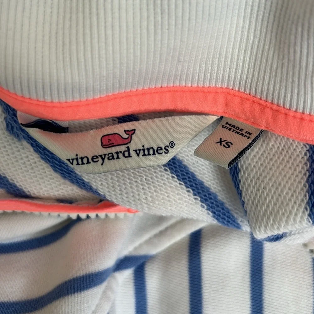 Vineyard Vines Pullover Longsleeve Cotton XS Blue Stripe Whale Sweatshir… - Picture 5 of 7
